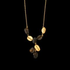 Coffee Bean roasted Pendant - Kaffeebohne geröstet Kette